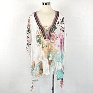 Z&L Made With Love Bohemian Beach Wear Womens One Size Floral Gauze Swim Cover